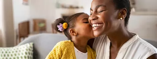 A mother's joyful loving moment